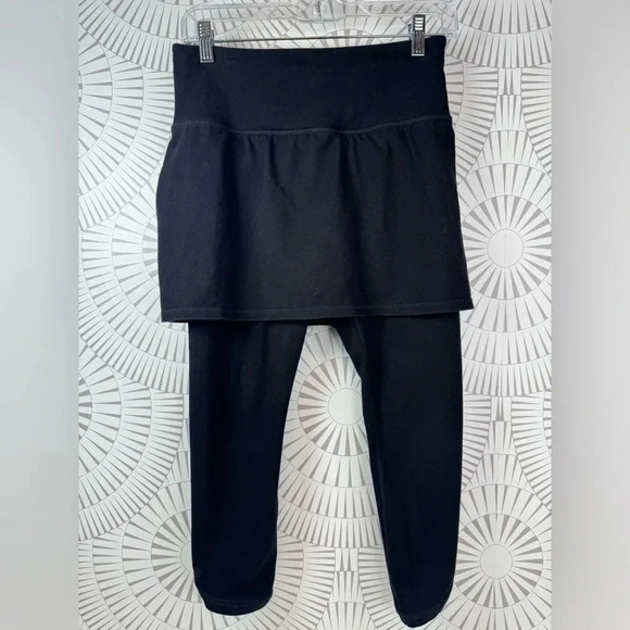 Athleta Womens Black Skirted Crop Leggings Small - Picture 1 of 6